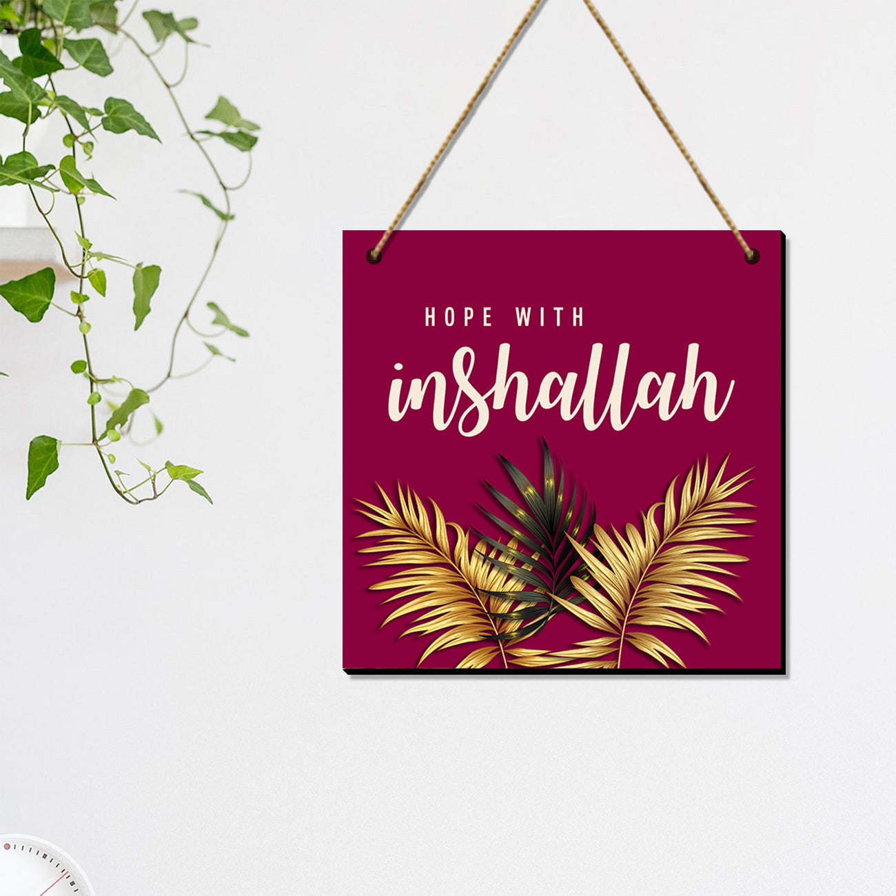 Beautiful Inshallah Quotes Wall Hangings for Wall Decoration - Islamic Quotes MDF Wood Wall Hangings for Living Room-Kotart