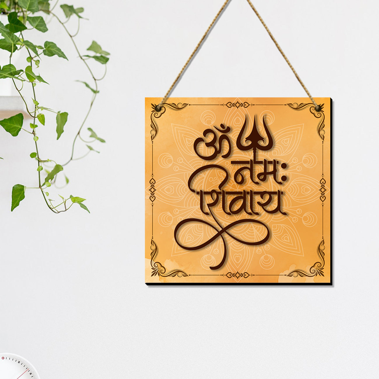 Beautiful Quotes Wall Hangings for Wall Decoration - OM Namah Shivaya Mantra Quotes MDF Wood Wall Hangings for Living Room-Kotart