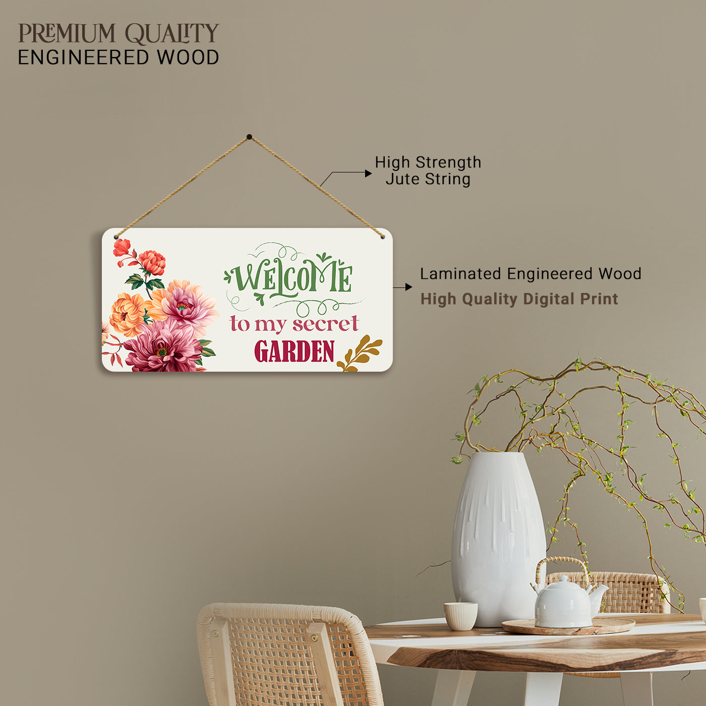 Beautiful Wall Hangings for Living Room Hallway Garden Decoration - MDF Wood Decorative Wall Hangings-Kotart