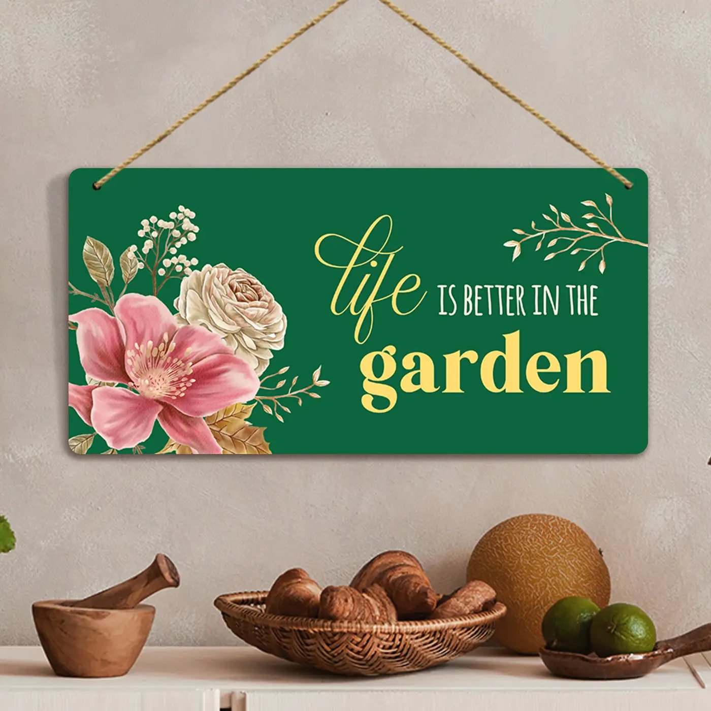 Wall Hangings for Living Room Hallway Garden Decoration - MDF Wood Decorative Wall Hangings-Kotart