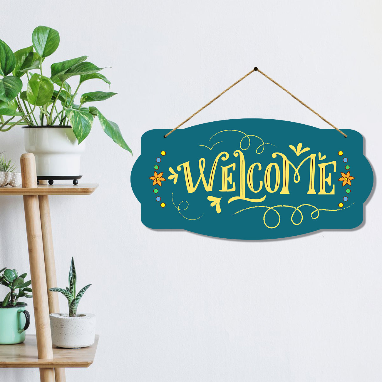 Welcome Quotes Wall Hangings for Kitchen Wall Decoration - MDF Wood Decorative Wall Hangings