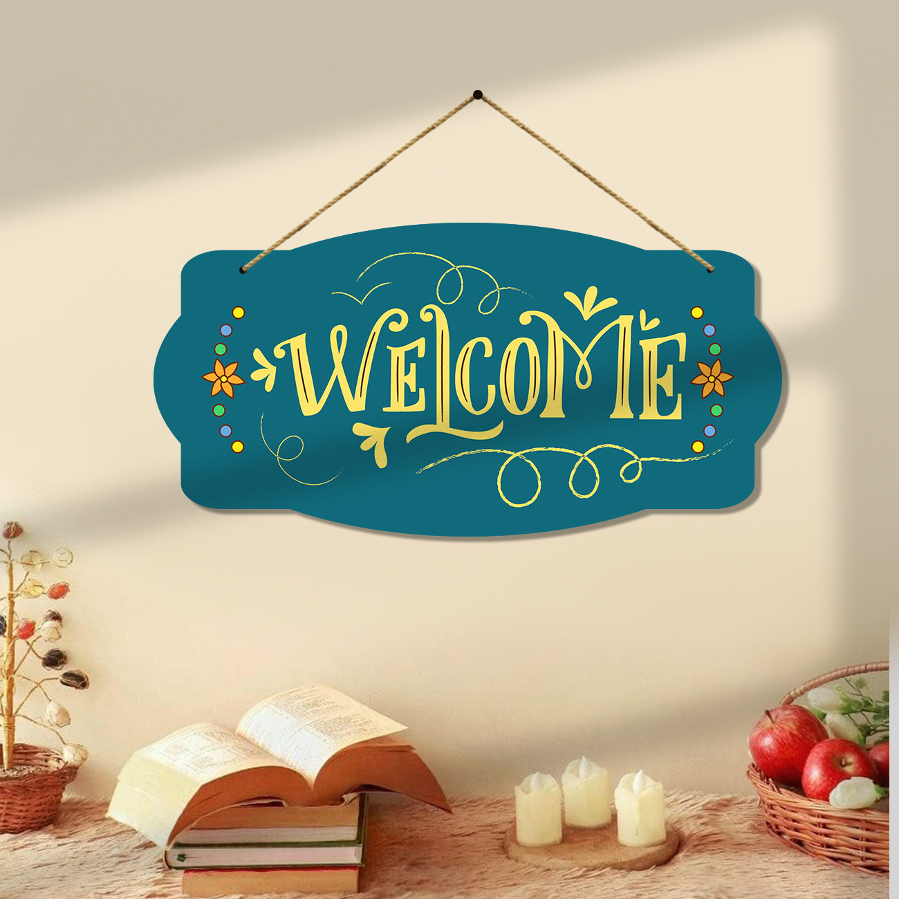 Welcome Quotes Wall Hangings for Kitchen Wall Decoration - MDF Wood Decorative Wall Hangings