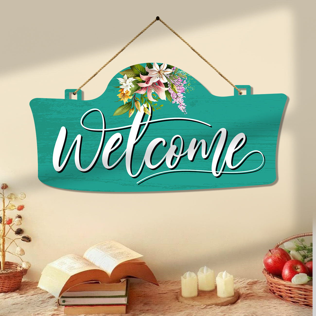 Welcome Wall Hangings for Home Wall Decoration - MDF Wood Decorative W ...