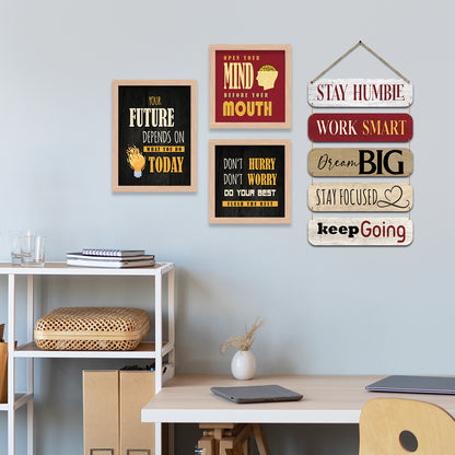 Motivational Quotes Poster with Frame for Home Decoration - Wall Decor Motivational Combo-Kotart