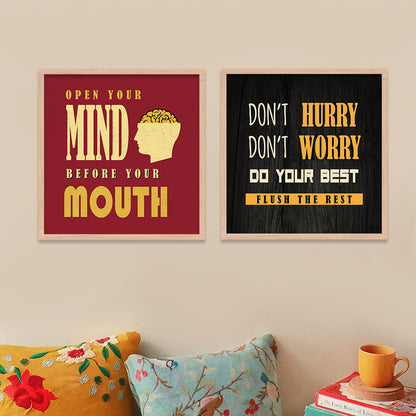 Motivational Quotes Poster with Frame for Home Decoration - Wall Decor Motivational Combo-Kotart