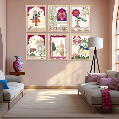 Madhubani Wall Art Prints with Frame for Wall Decor