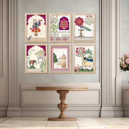 Madhubani Wall Art Prints with Frame for Wall Decor