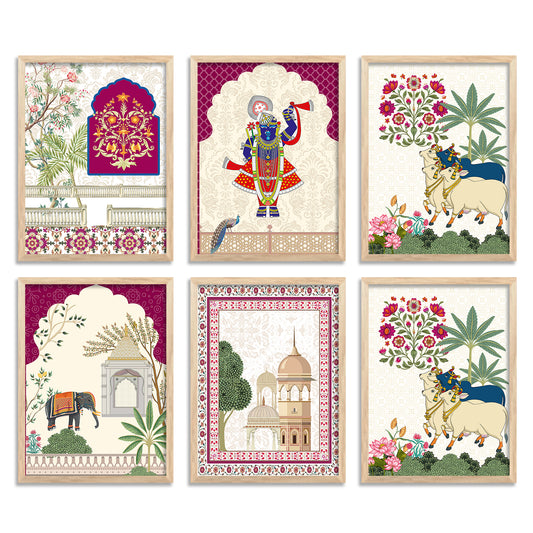 Madhubani Wall Art Prints with Frame for Wall Decor