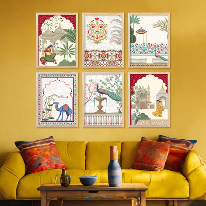 Madhubani Wall Art Prints with Frame for Wall Decor