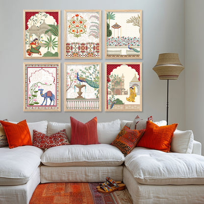 Madhubani Wall Art Prints with Frame for Wall Decor