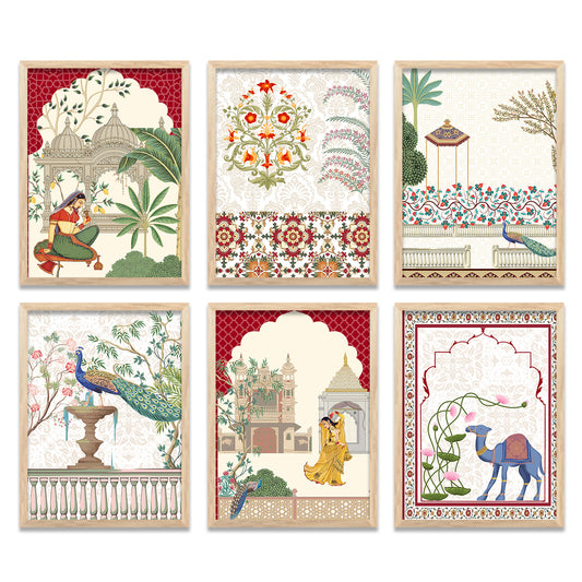 Madhubani Wall Art Prints with Frame for Wall Decor