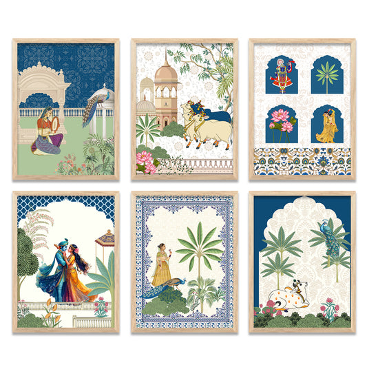 Madhubani Wall Art Prints with Frame for Wall Decor