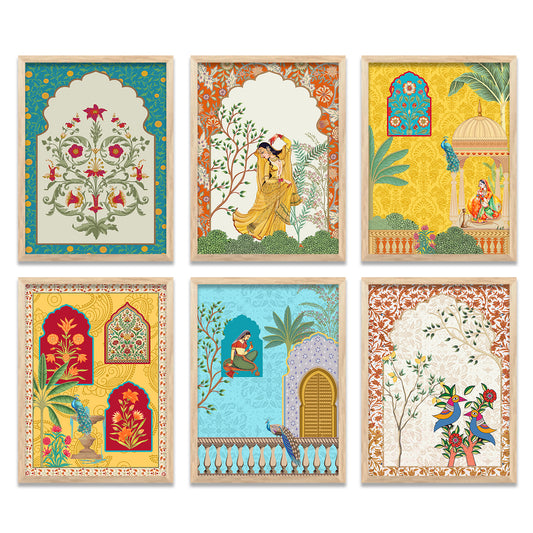 Madhubani Wall Art Prints with Frame for Wall Decor