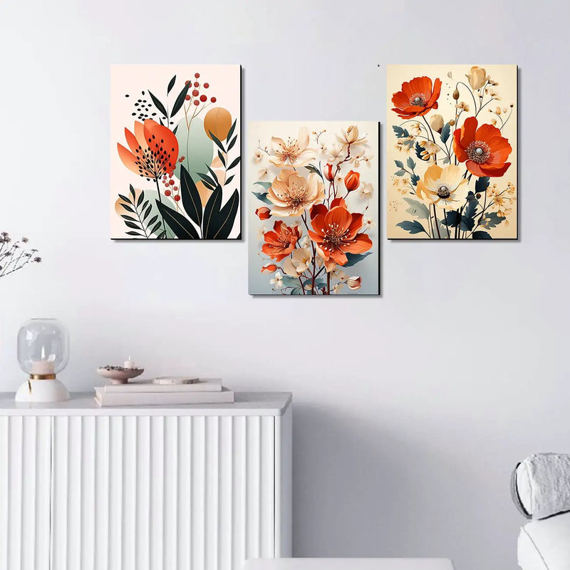 Vibrant Floral Art for Home and Office Decor - Modern Art for Living Room Walls Decor