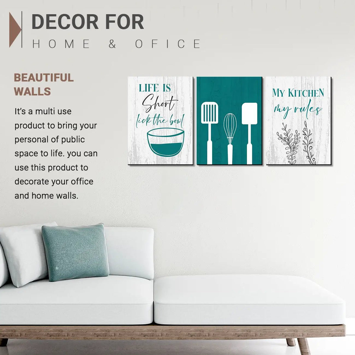 Kitchen Quote Panels for Home and Kitchen Wall Decor - Quotes Art for ...