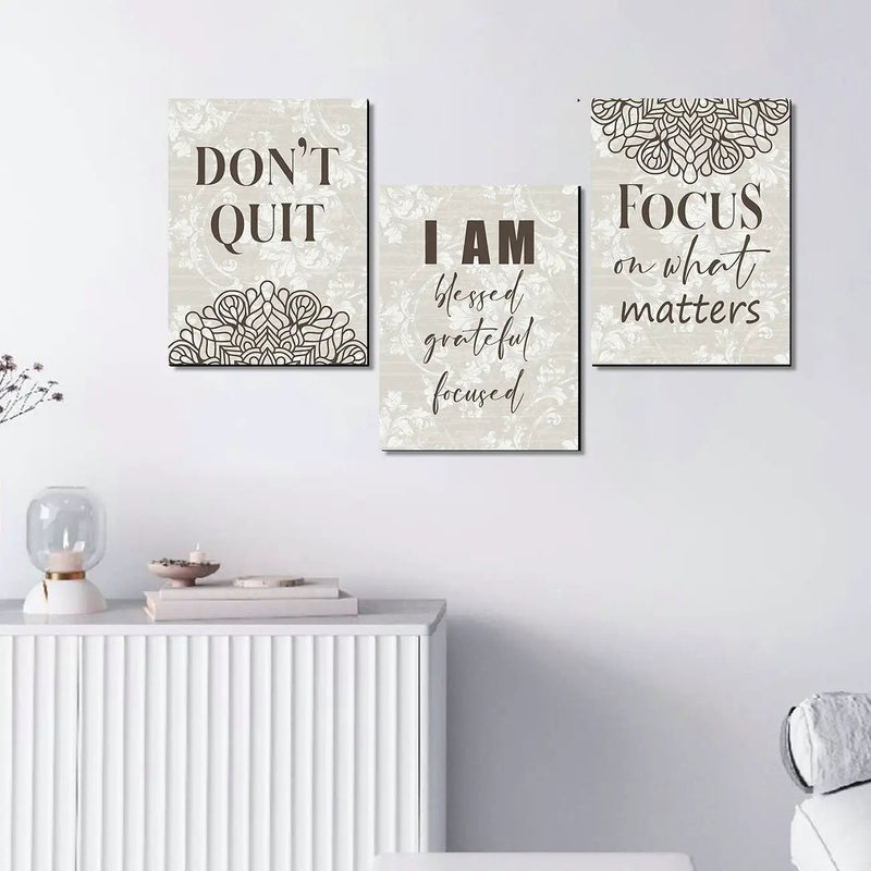 Motivational Quote Panels for Home Wall Decor - Quotes Art for Living Room Decor