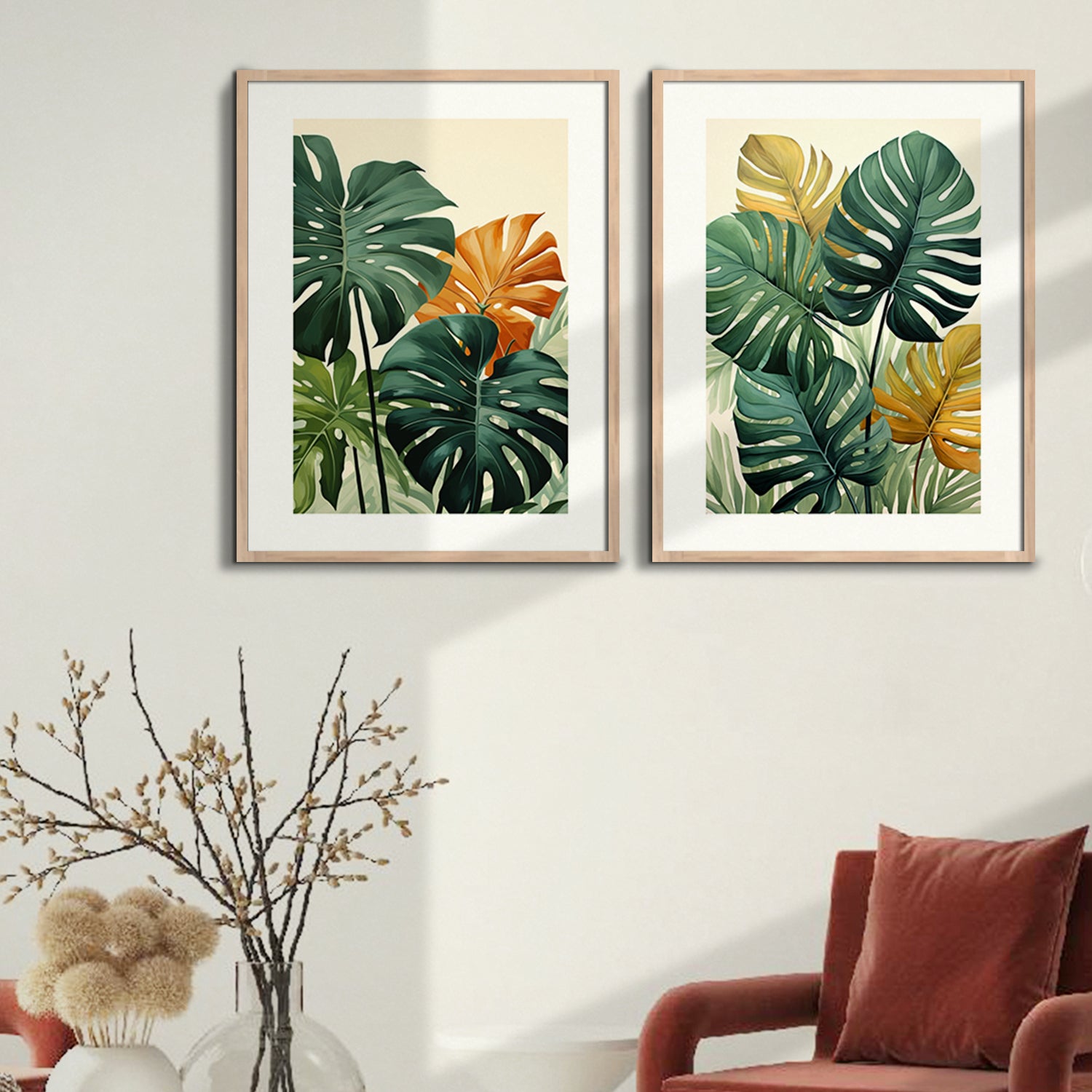 Nature Inspired Tropical Leafs Painting-Kotart