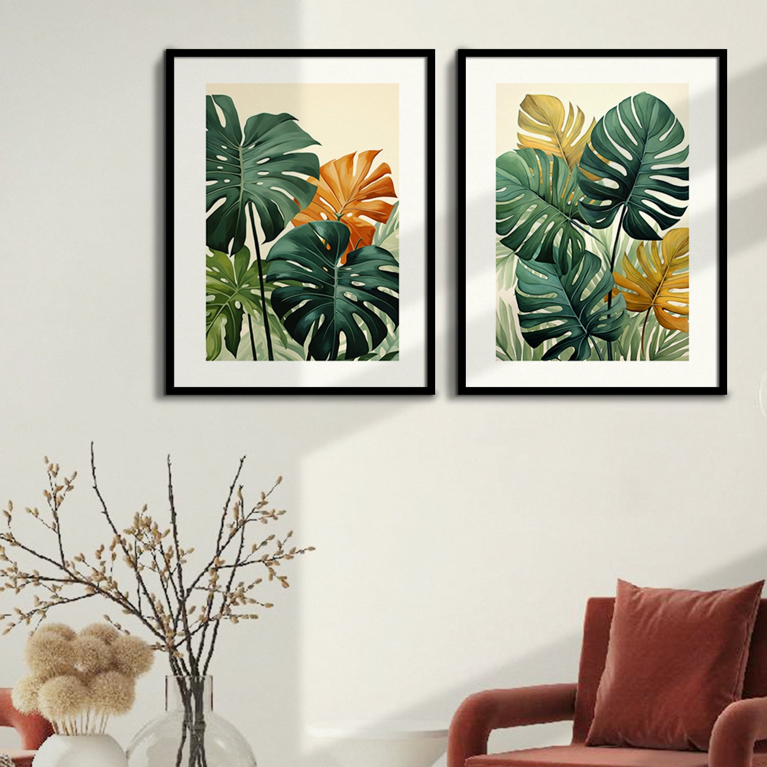 Nature Inspired Tropical Leafs Painting-Kotart