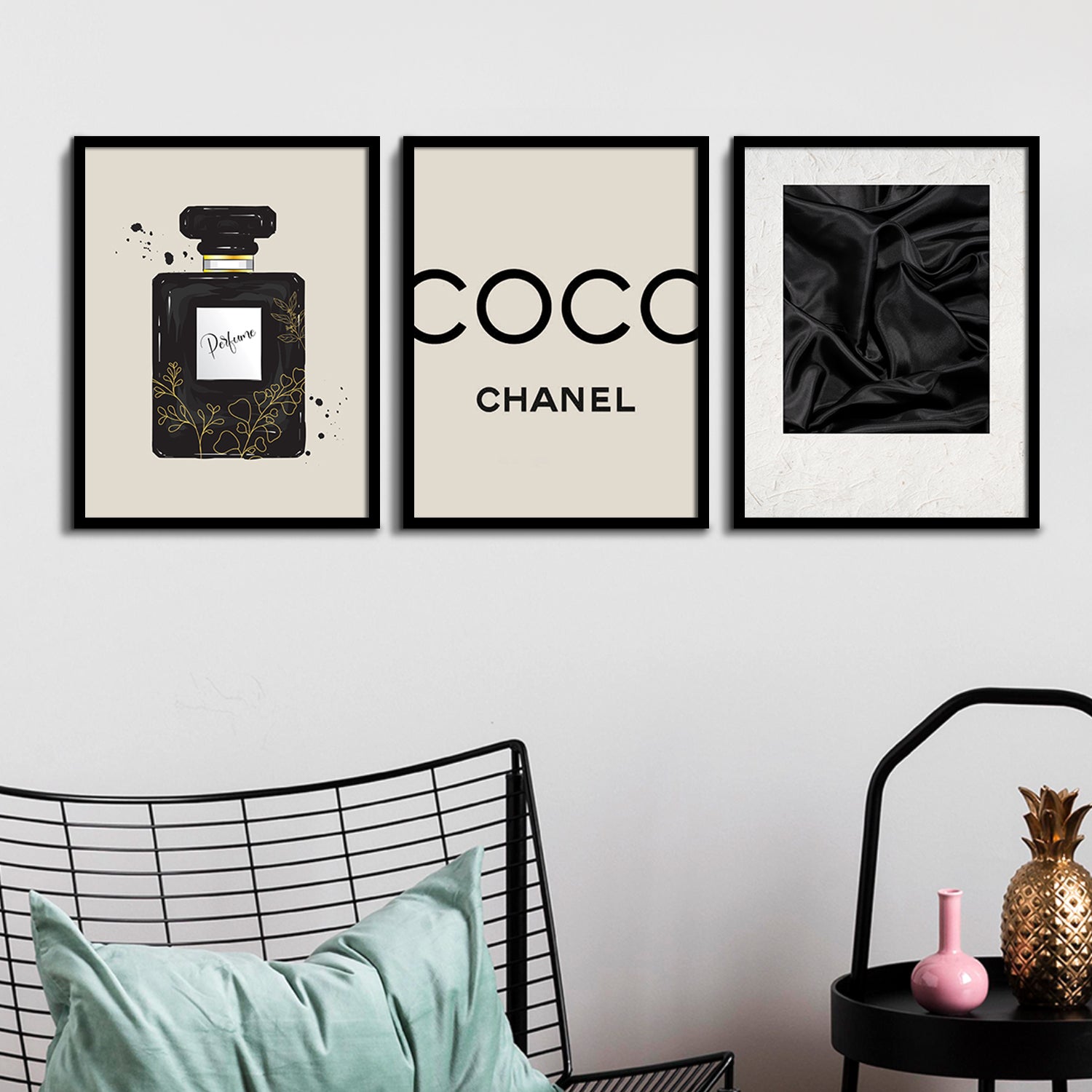 Fashion Brand Coco Poster with Frame for Bedroom Living Room Salon Wall Decor-Kotart