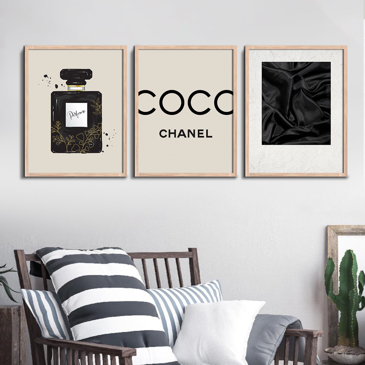 Fashion Brand Coco Poster with Frame for Bedroom Living Room Salon Wall Decor-Kotart