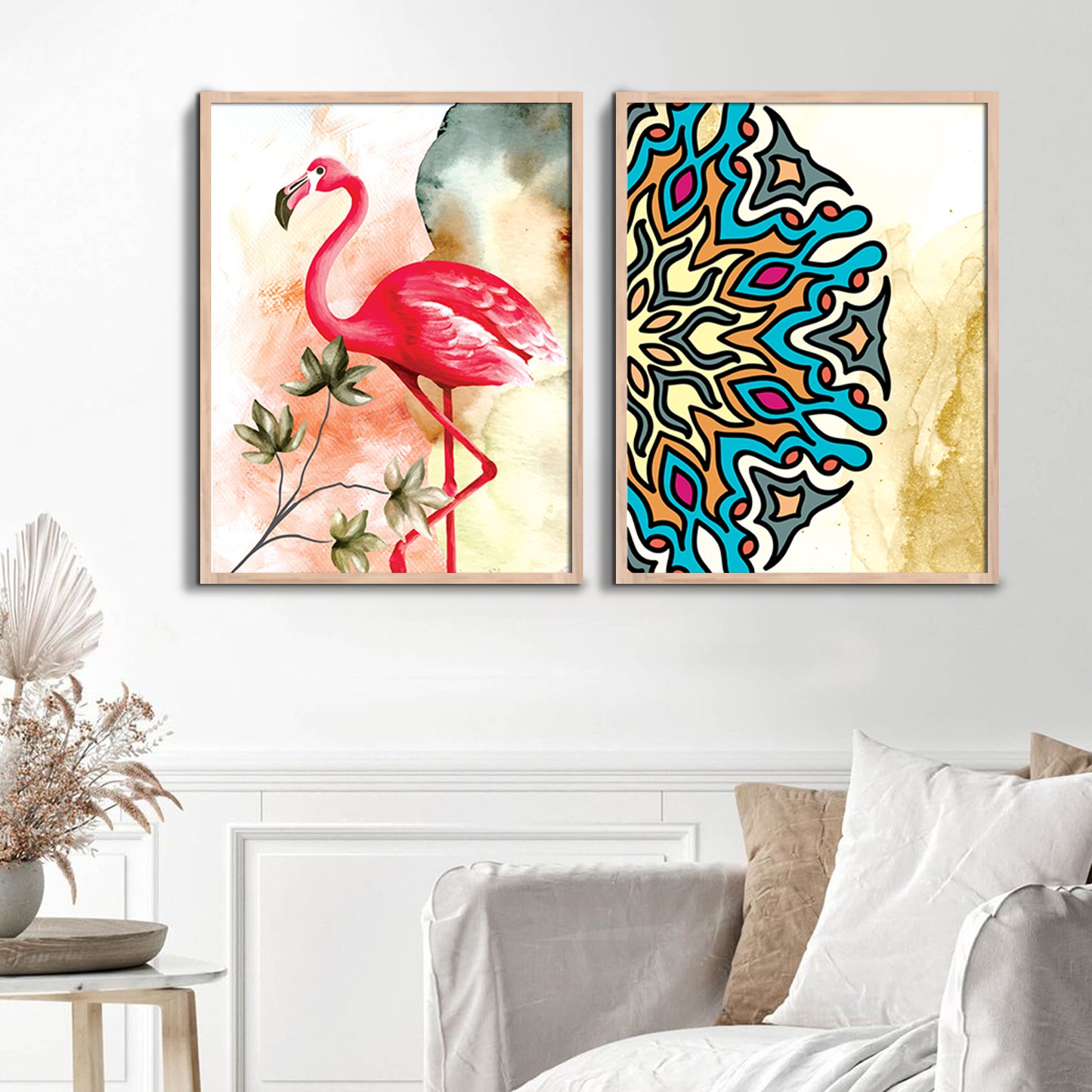 Nature Inspired Colorful Flamingo Painting-Kotart