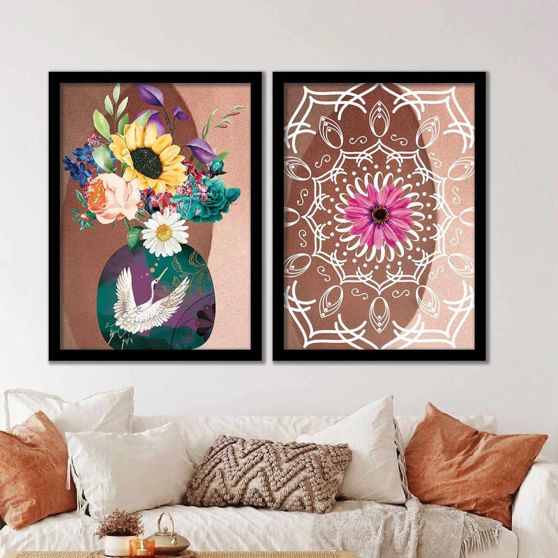 Abstract Art Vibrant Color Modern Wall Art Paintings with Frame for Wall Decor-Kotart
