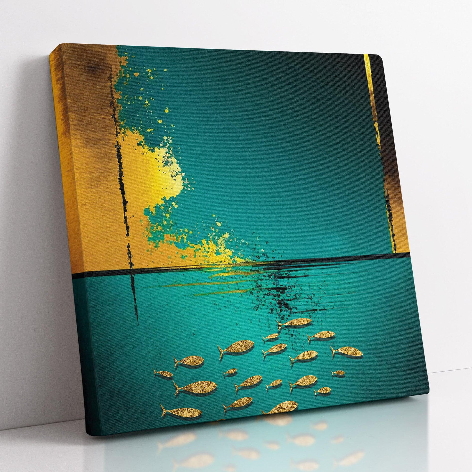 Abstract Ocean Canvas Painting - Deep Ocean Modern Canvas Art-Kotart