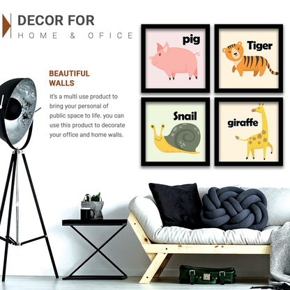 Animal Names Frames for Kids Room Decor-Kotart