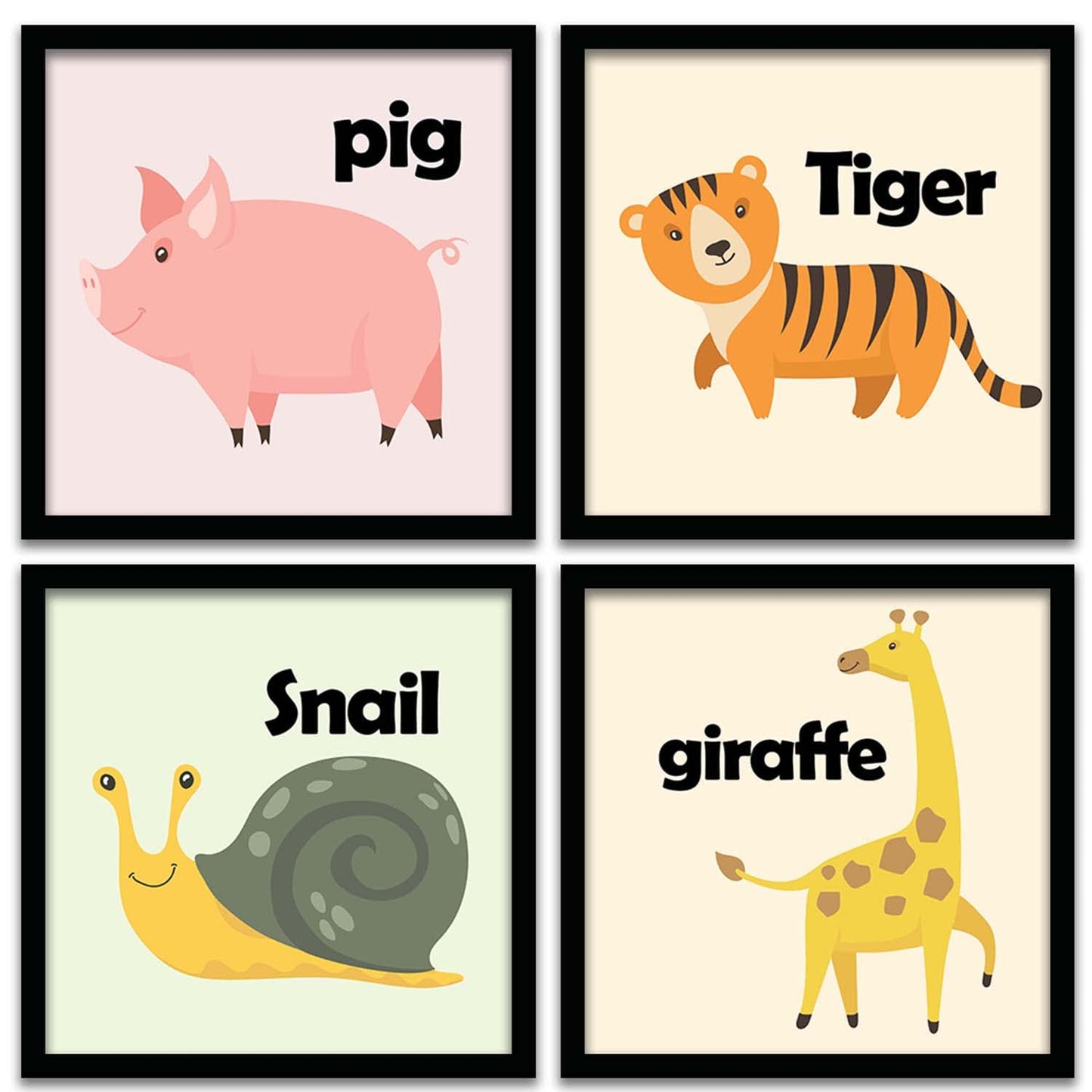 Animal Names Frames for Kids Room Decor-Kotart