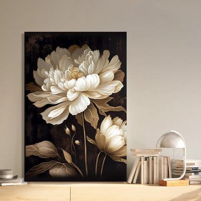 Beautiful White Floral Canvas Painting for Home Living Room Bedroom Wall Decor - Home Decor Canvas Art-Kotart
