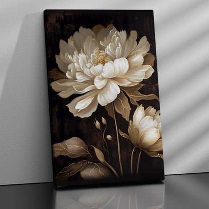 Beautiful White Floral Canvas Painting for Home Living Room Bedroom Wall Decor - Home Decor Canvas Art-Kotart