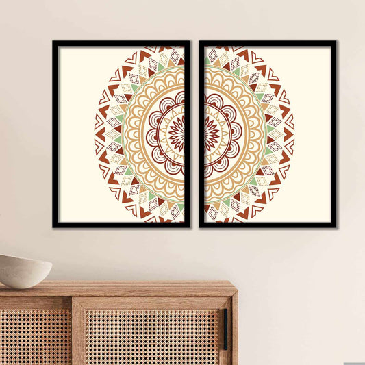 Beige Mandala Marvels II - Set of 2-Kotart