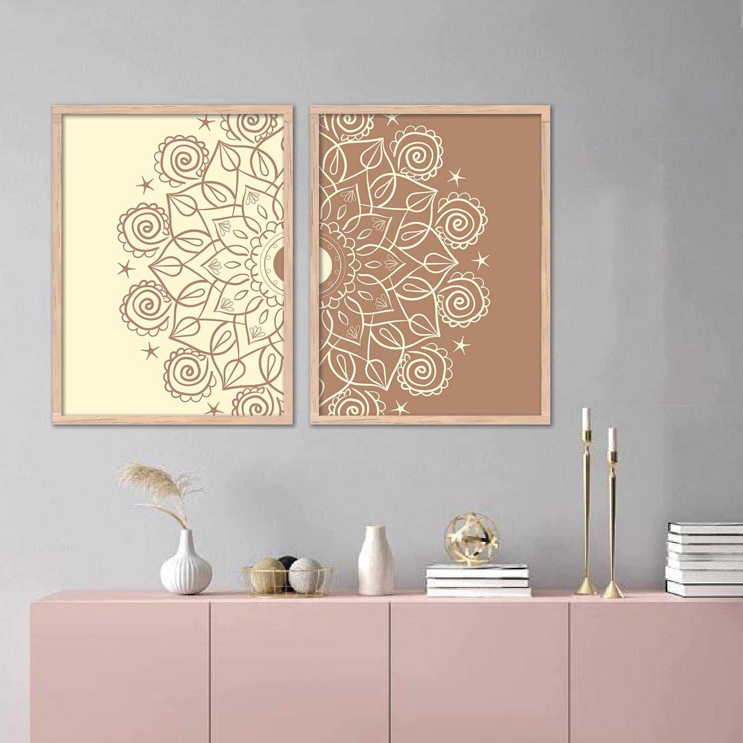 Beige Mandala Marvels - Set of 2-Kotart