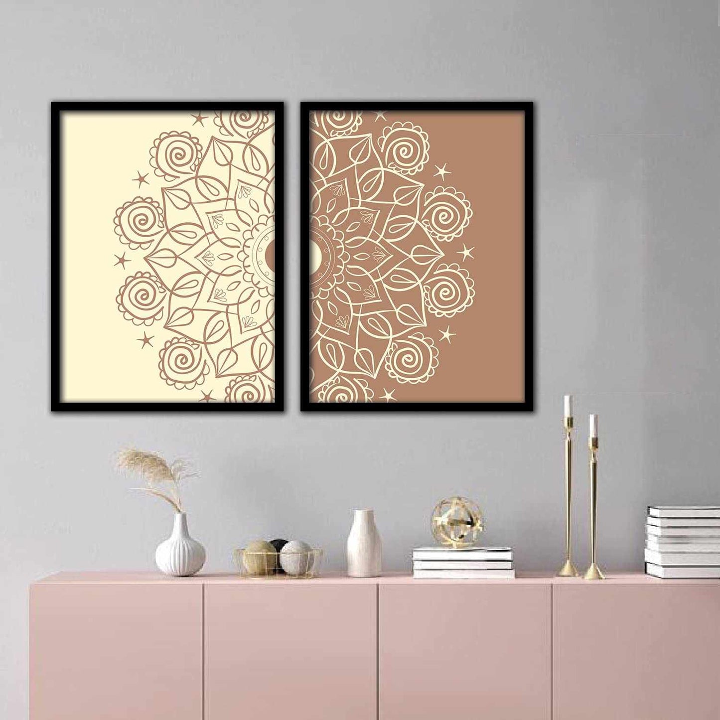 Beige Mandala Marvels - Set of 2-Kotart