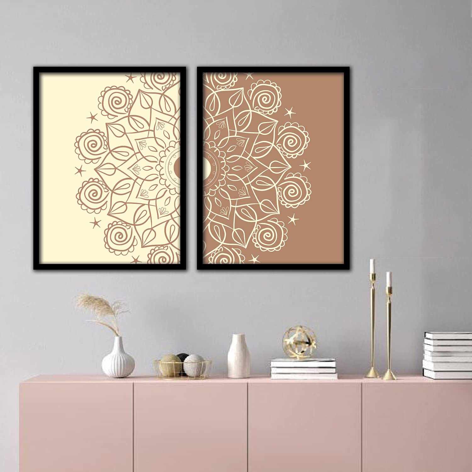 Beige Mandala Marvels - Set of 2-Kotart