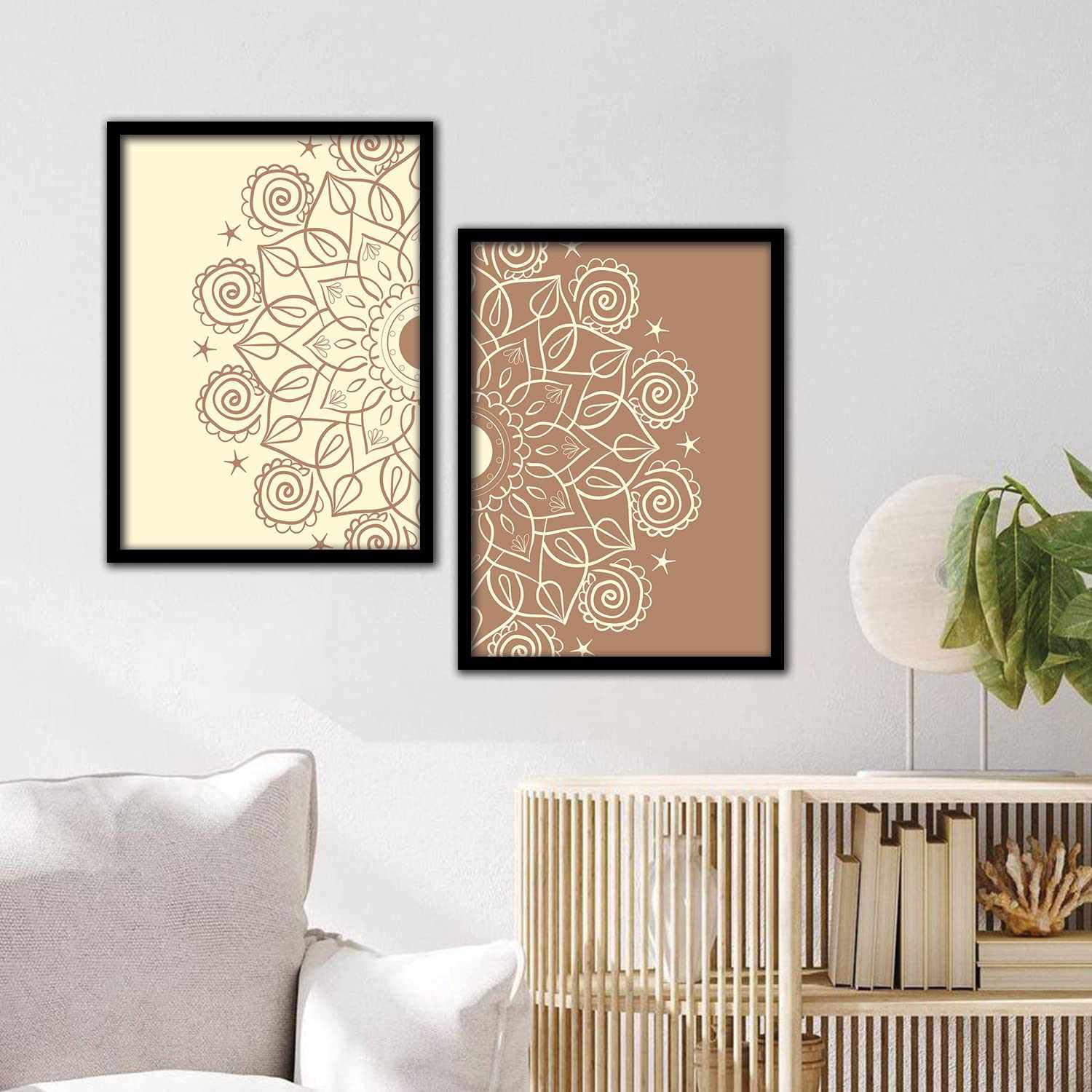 Beige Mandala Marvels - Set of 2-Kotart