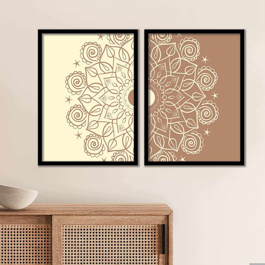 Beige Mandala Marvels - Set of 2-Kotart