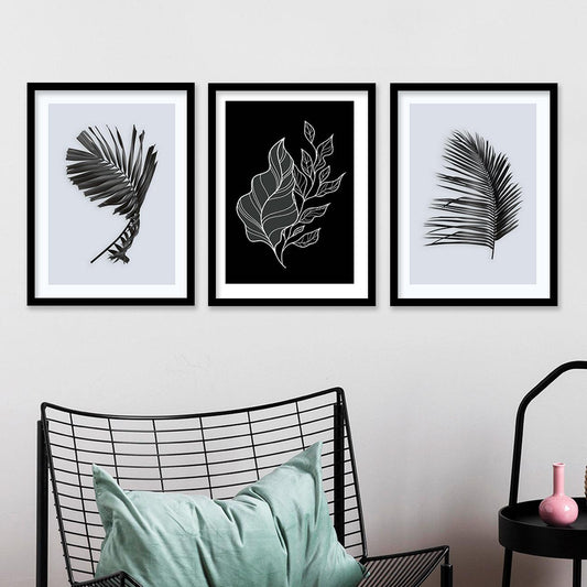 Black Leaf Wall Art Posters for Wall Decor-Kotart
