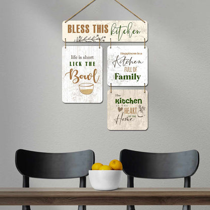 Bless This Kitchen MDF Wood Wall Decor for a Warm and Welcoming Space-Kotart