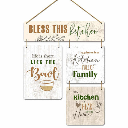 Bless This Kitchen MDF Wood Wall Decor for a Warm and Welcoming Space-Kotart