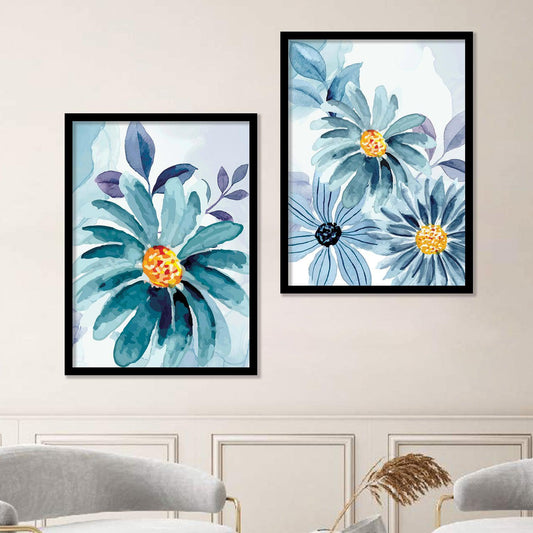 Blooming Beauty Blue - Floral Theme Art Prints with Frame: Blue Magic-Kotart