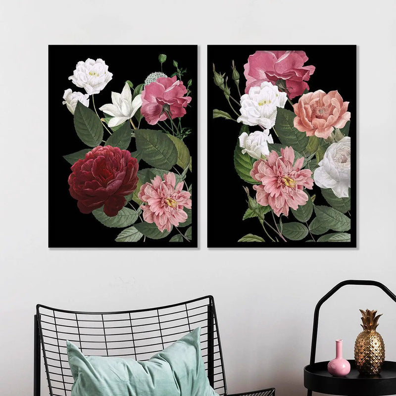 Blooming Beauty - Flower Theme Wall Art with Frame-Kotart