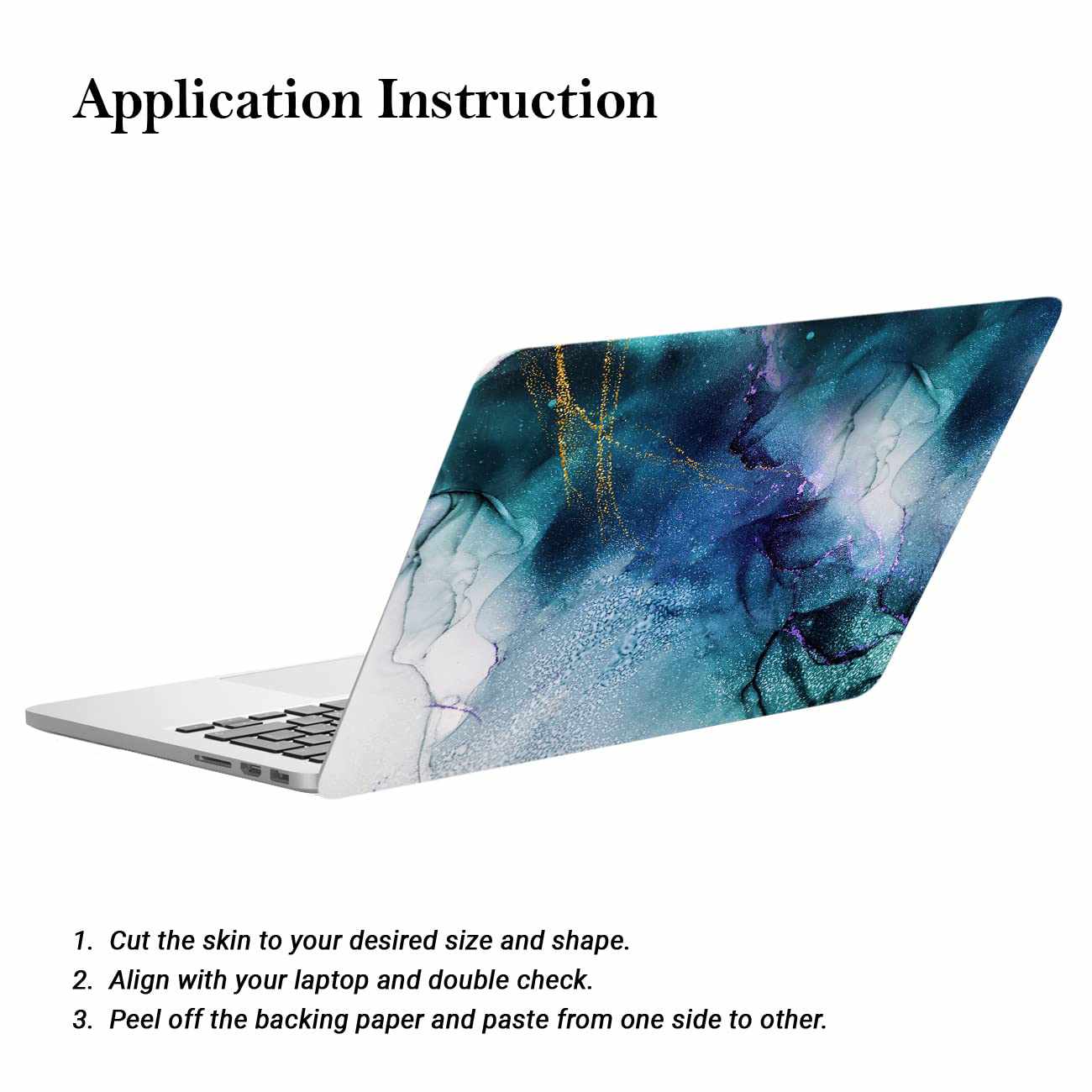 Blue Marble Print Laptop Decal Upto 15.6 inch-Kotart