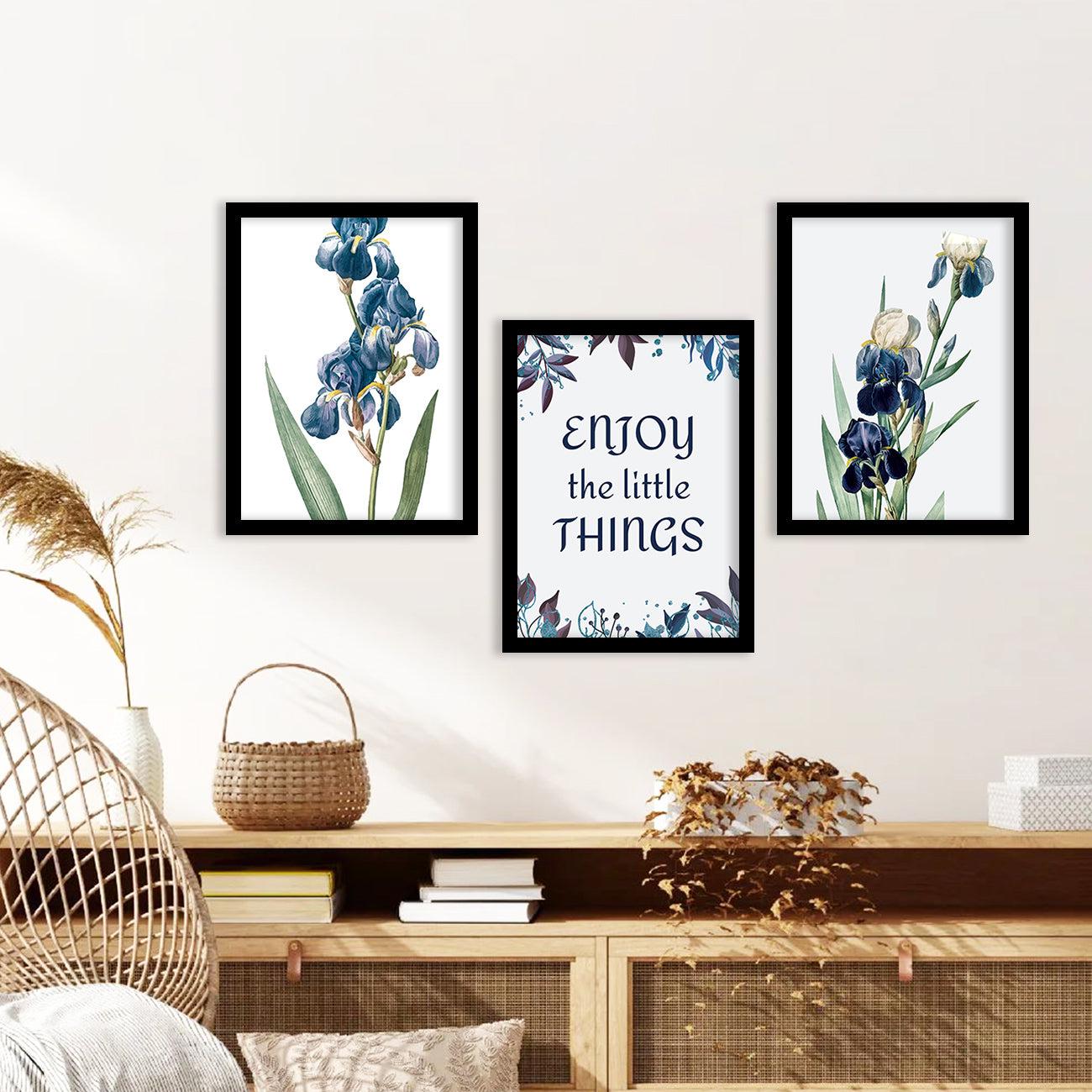 Blue Tropical Flowers Freshy Fresh - Nature Theme Wall Art Combo-Kotart
