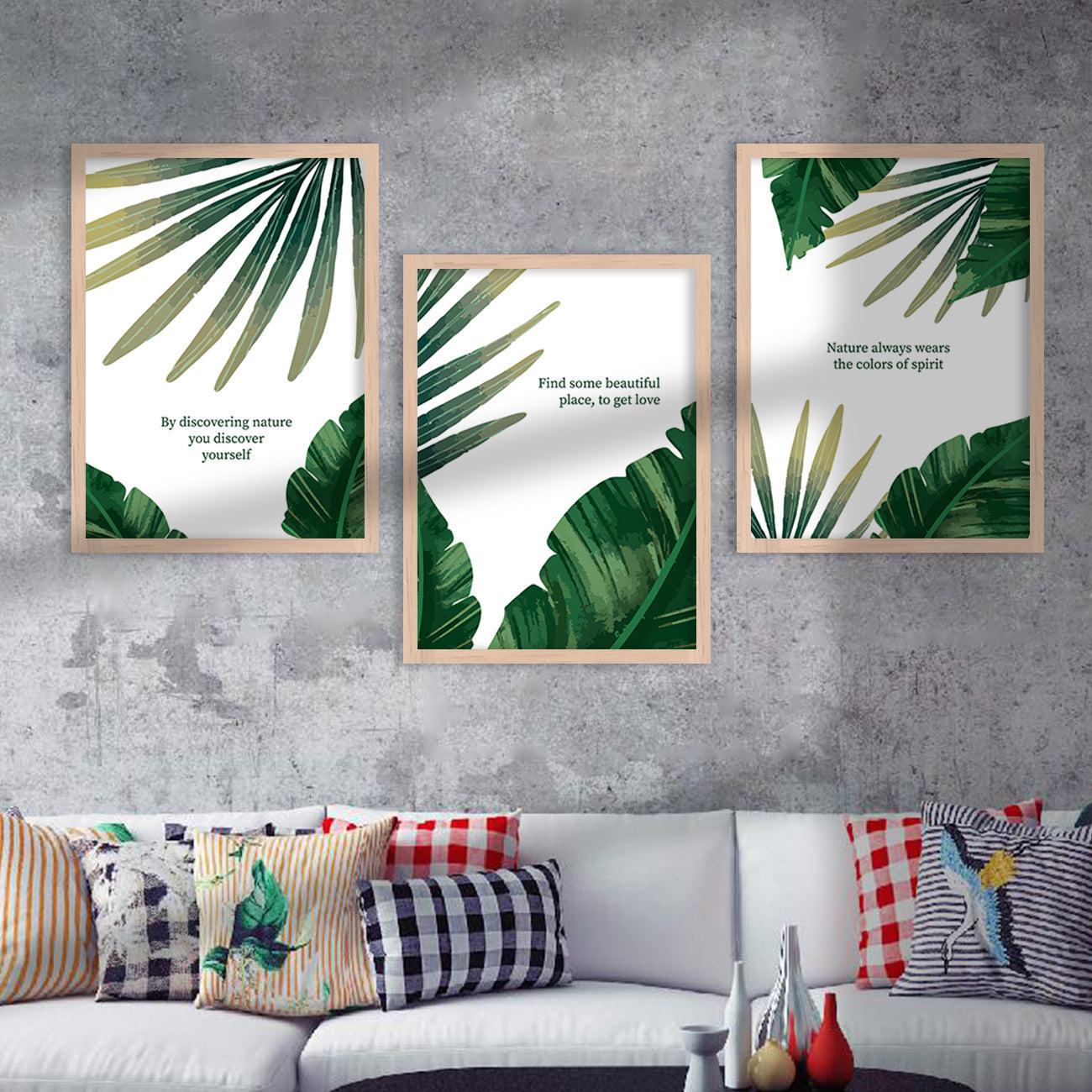 Botanical Leaf Wall Arts with Frame-Kotart