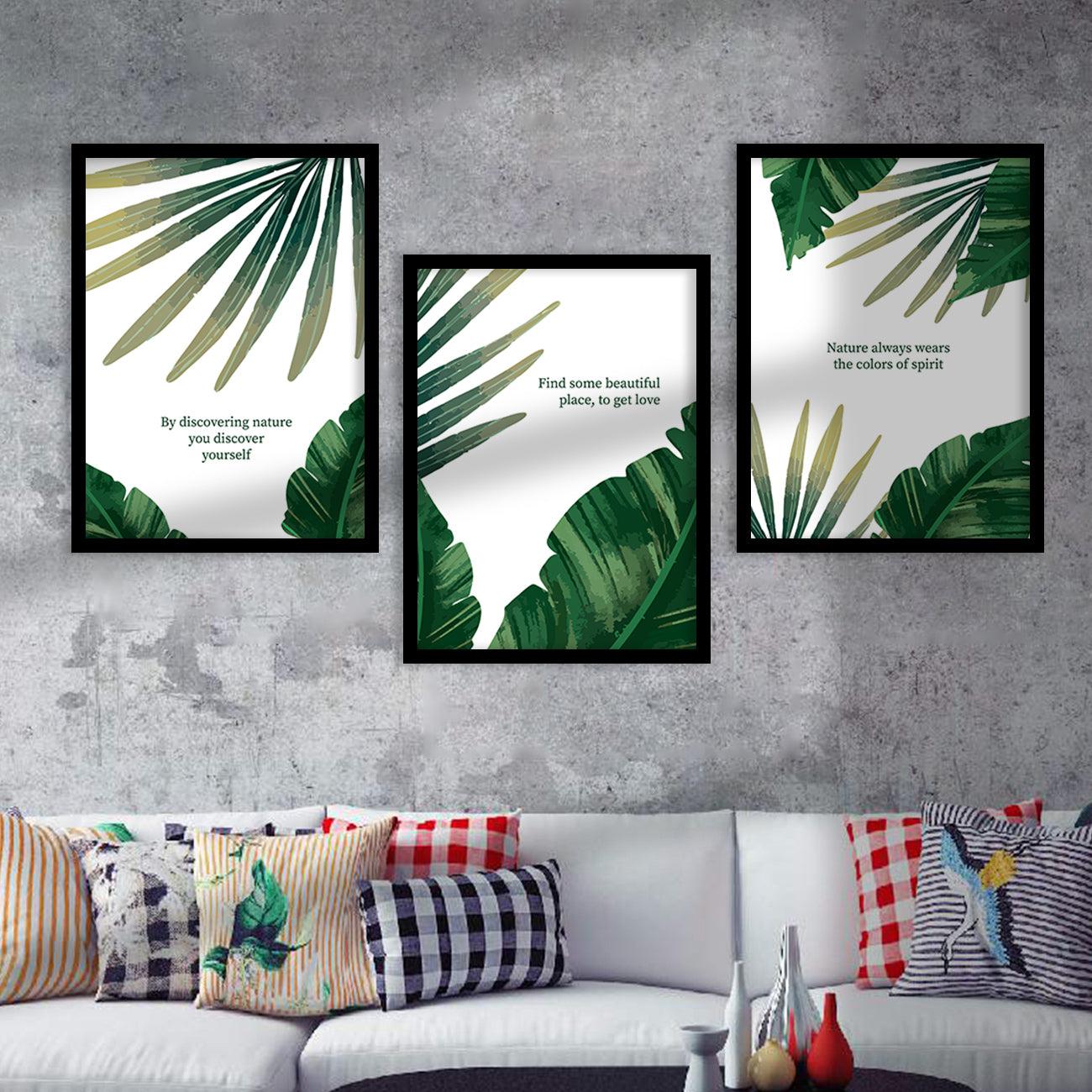 Botanical Leaf Wall Arts with Frame-Kotart