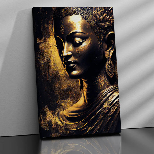 Buddha Canvas Print - Golden Buddha Large Canvas Art Print for Home Li ...