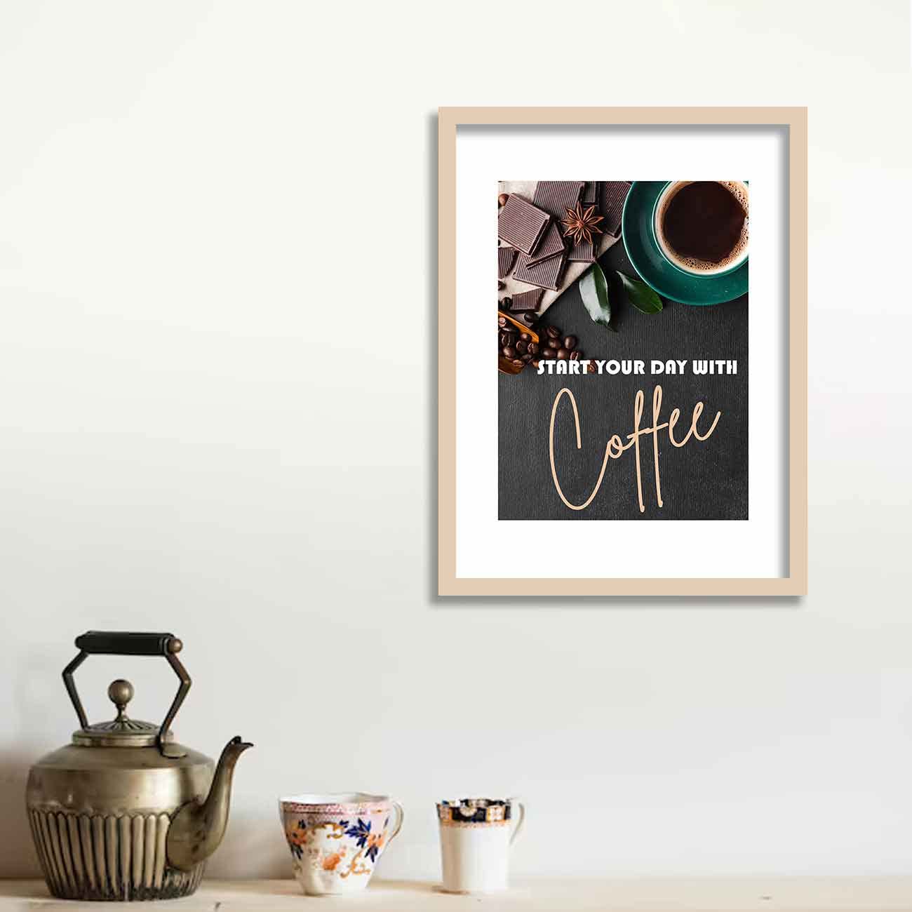 Coffee Quotes Framed Posters for Cafe Restaurant Kitchen Wall Decor-Kotart