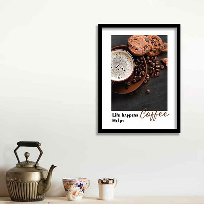 Coffee Quotes Framed Posters for Cafe Restaurant Kitchen Wall Decor-Kotart