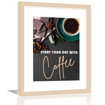 Coffee Quotes Framed Posters for Cafe Restaurant Kitchen Wall Decor-Kotart